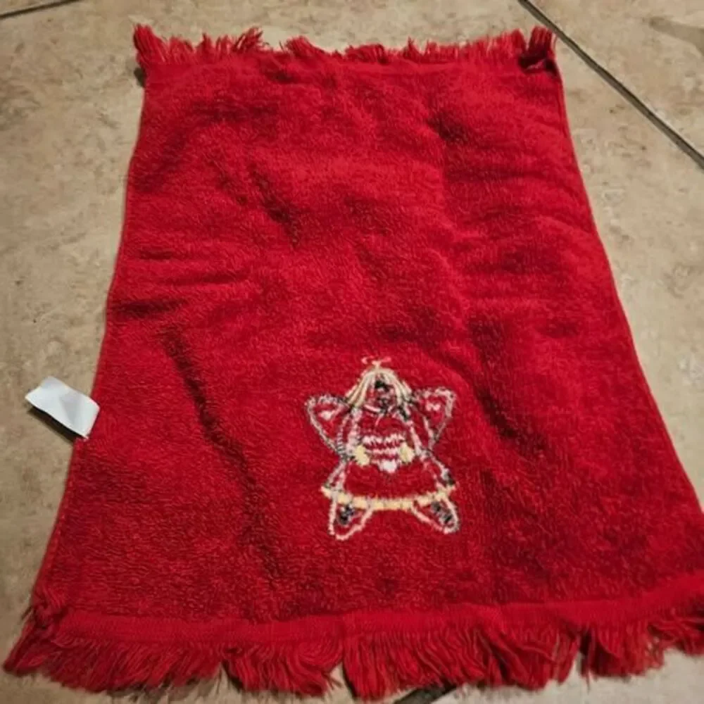 Red Angel Christmas Seasonal Embroidered Hand Towel